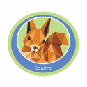 Squirrel emblem - woven