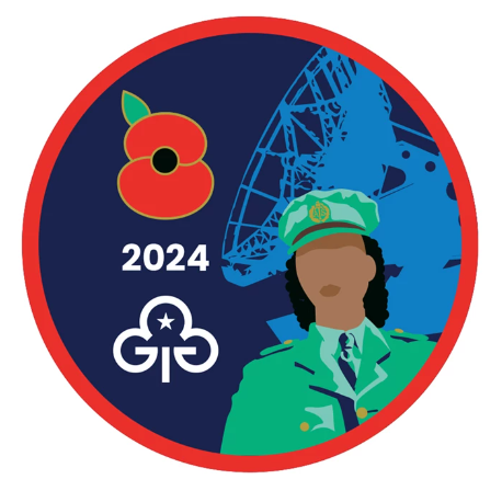 Remembrance Poppy woven badge and info card 2024