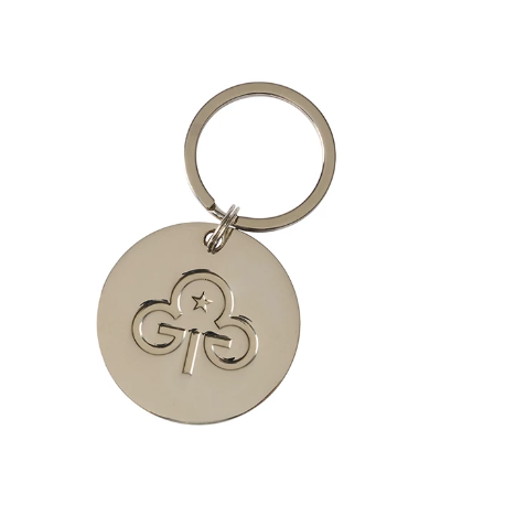 Girlguiding round metal keyring