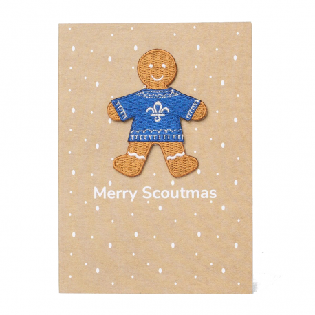 Fleur de Lis Gingerbread Badge Card